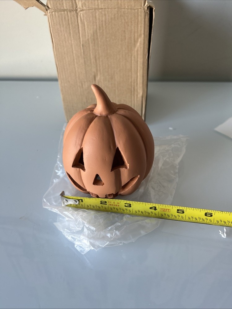 5’’ Terracotta Pumpkin Ornament. Open Box