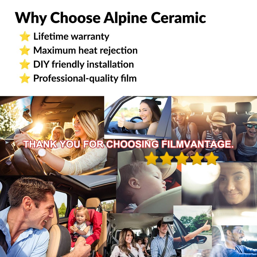 ALPINE CERAMIC PRECUT WINDOW TINT KIT FOR CHEVY 3500 CREW 88-00 SIDE + REAR