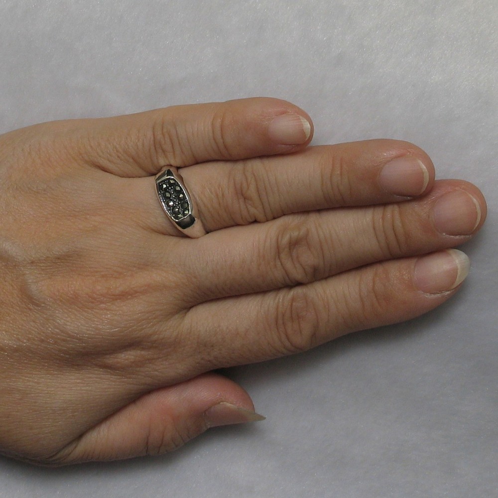 Sterling Silver Ten Marcasite Band Ring