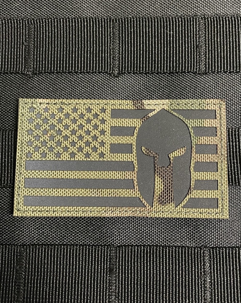 IR Sparta Reflective Infrared Patch US Flag Spartan Molon Labe Hook Loop MultiC