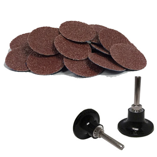 100 2" Roloc A/O Quick Change Sanding Disc 120 Grit and Mandrel Disc Holder