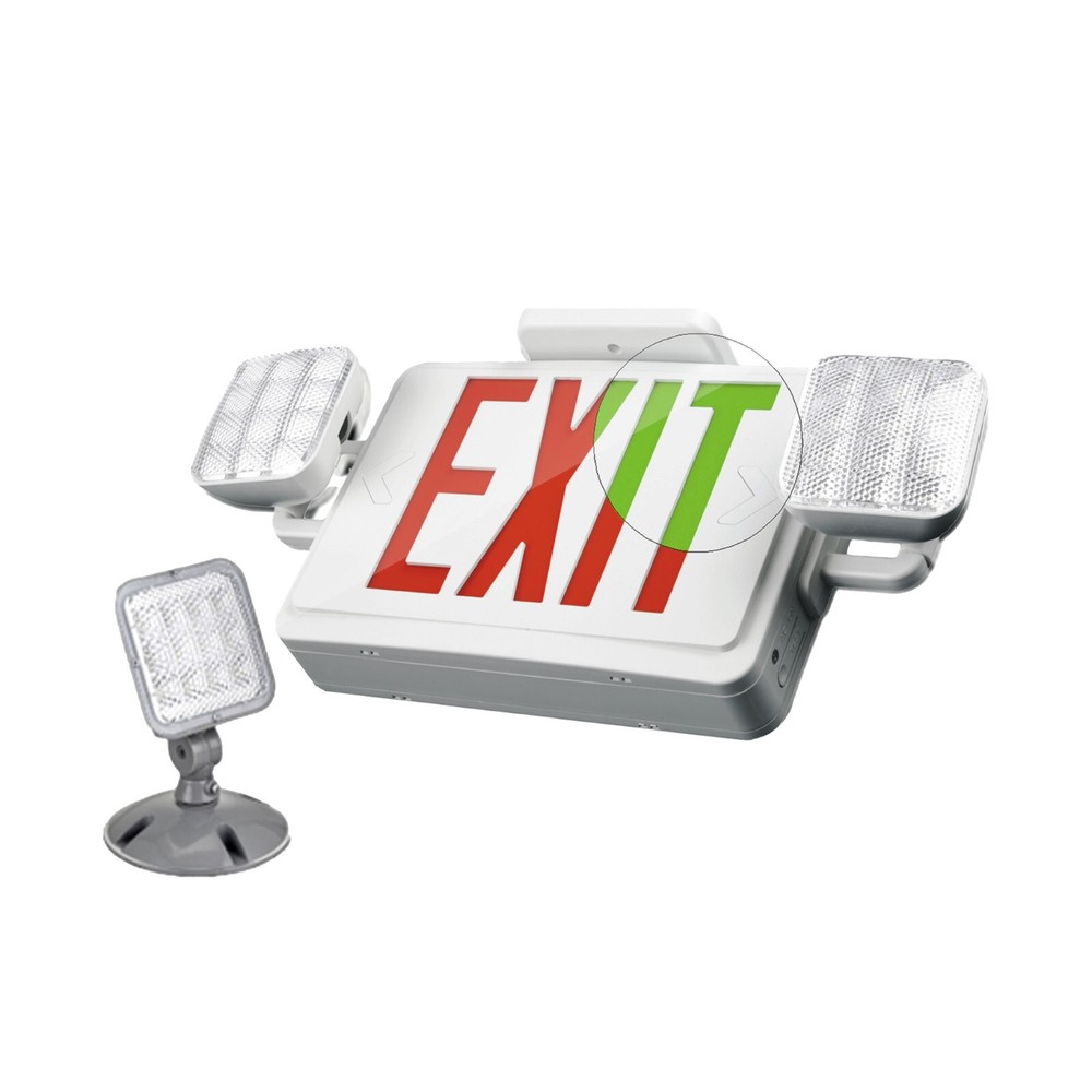 LED Indoor Exit Sign Emergency Light Remote Capable Red/Green Fire Resistant