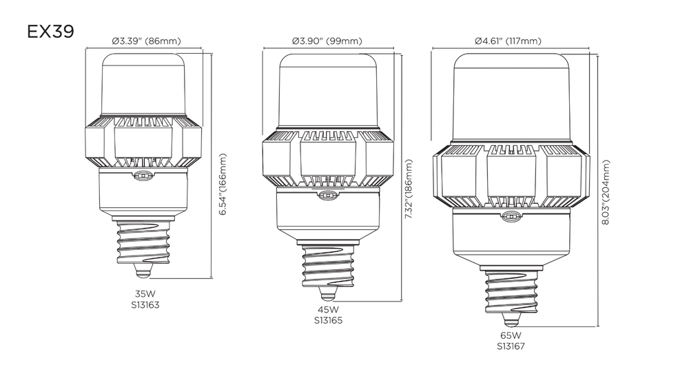 Satco LED HID Replacement 100-277 Volt Medium E26 Exclusionary Mogul Screw EX39