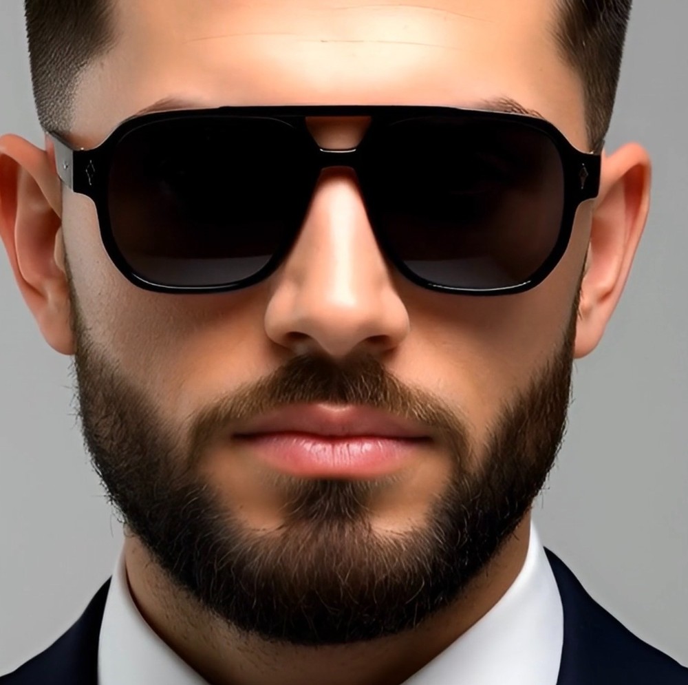 Retro Pilot Aviator Style Oversized Square Rectangular Frame Fashion Shades New