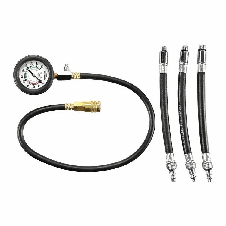 Compression Tester Kit 0–300 PSI w/ Hose & Adapters