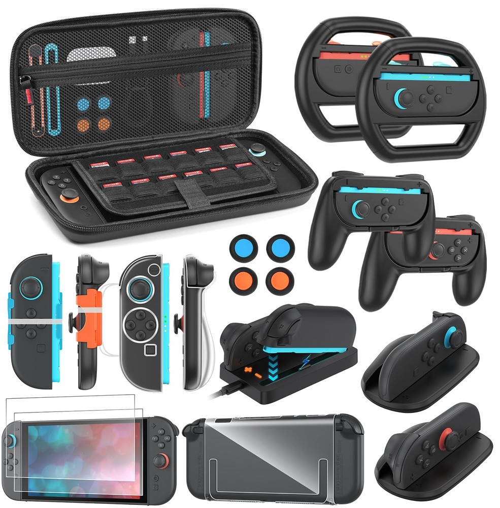 Switch 2 Accessories Bundle for Nintendo 2 2 Kit, Multi-Color