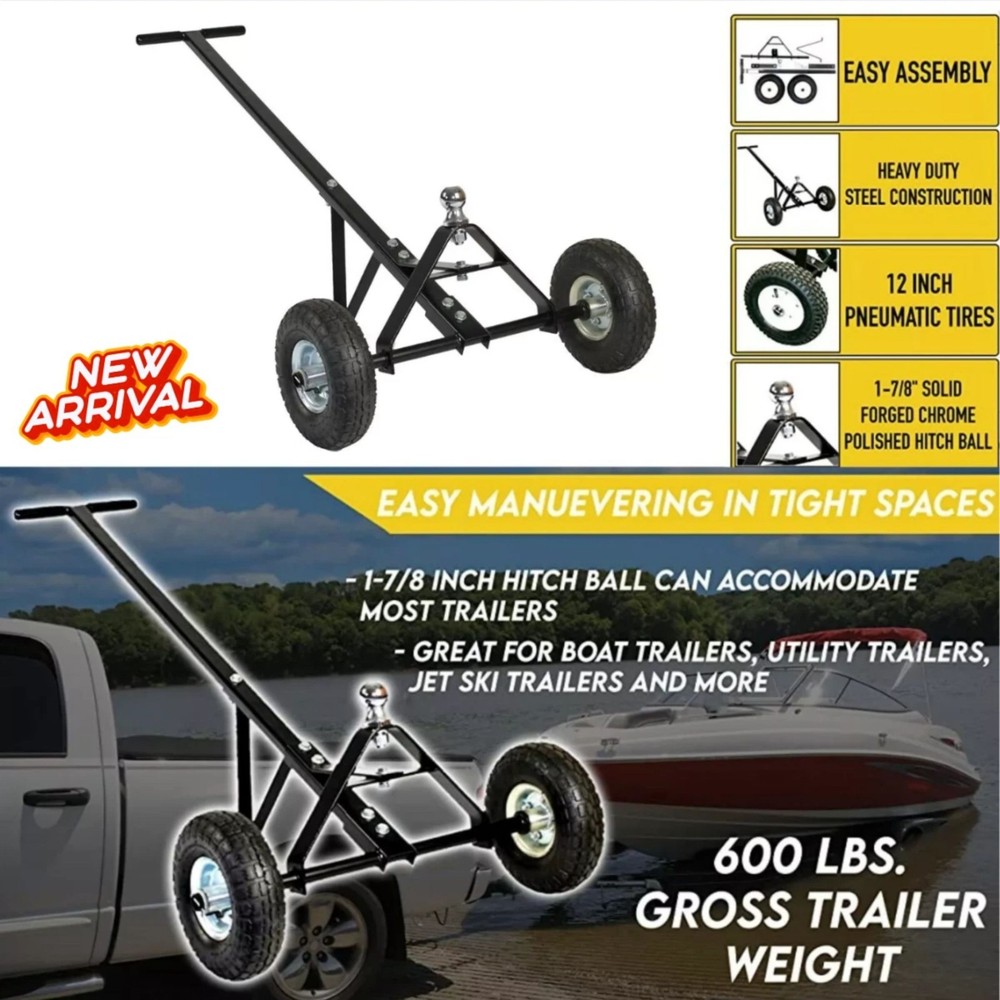 Heavy-Duty Trailer Moving Dolly Boat Jetski Utility RV Camper Hand Caster Puller