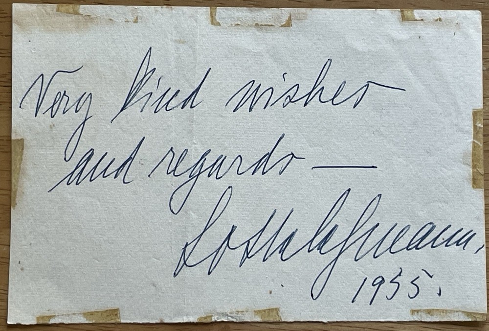 Soprano Lotte Lehmann Autograph