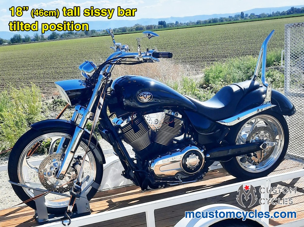 18" (46cm) Victory Jackpot Sissy Bar Passenger Backrest