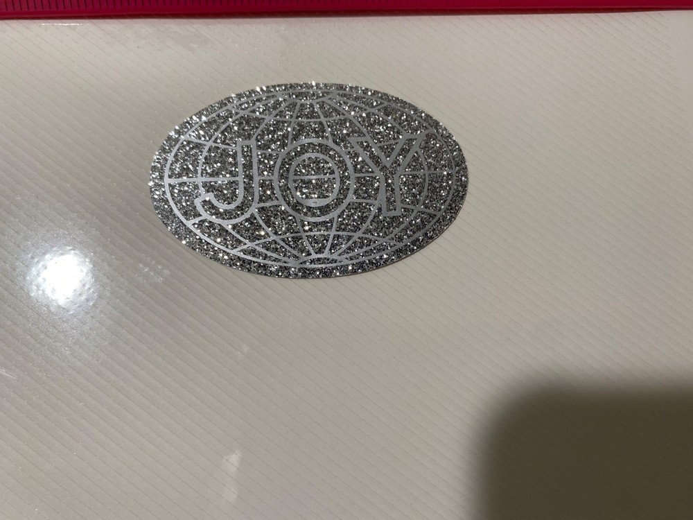rare silver with silver writing joy globe mine sticker