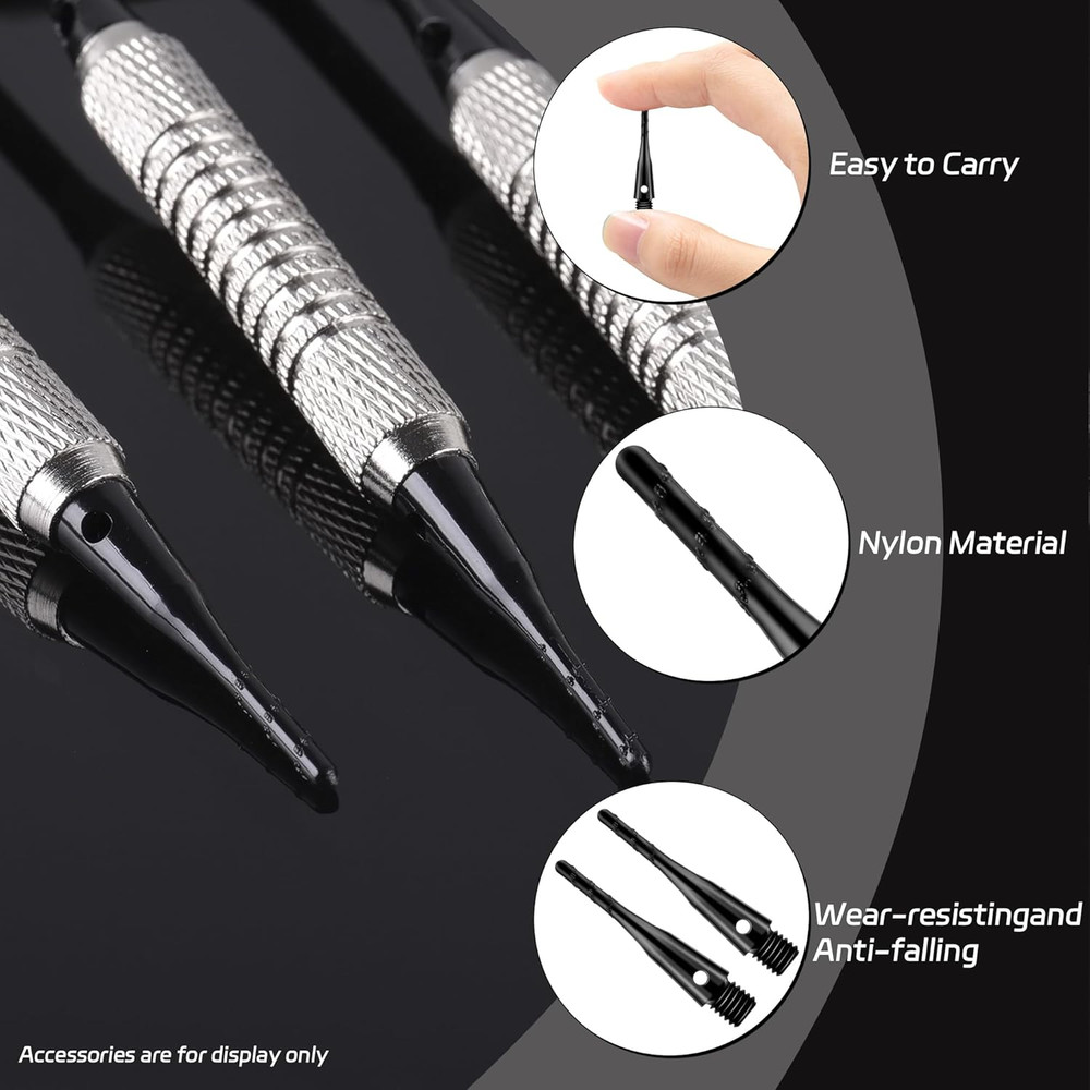 Darts Soft Tip,2Ba Thread Soft Tip Dart Point 200 Pack, Plastic Tip Dart Points,