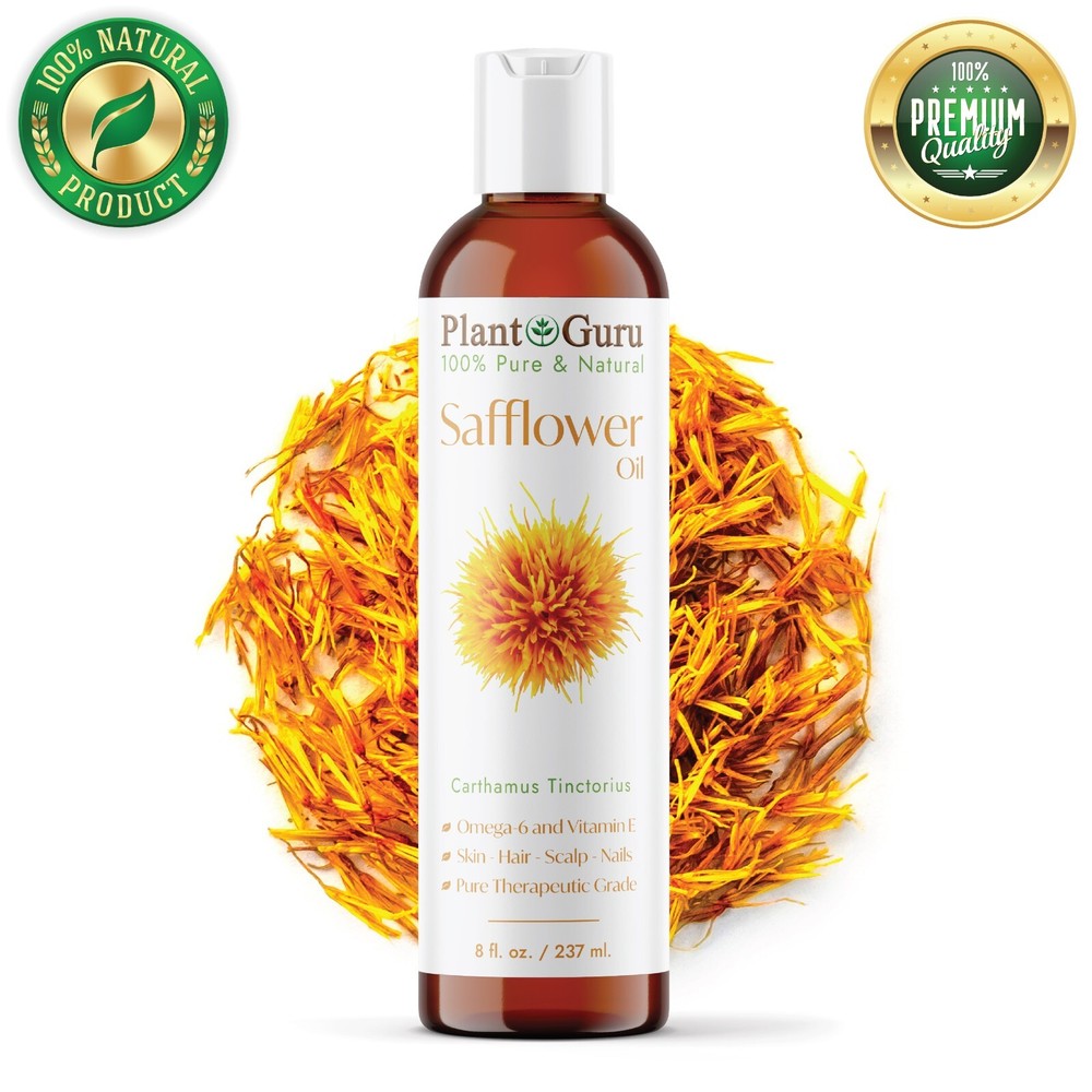 Safflower Oil 8 oz. Cold Pressed HIGH OLEIC 100% Pure Natural Carrier