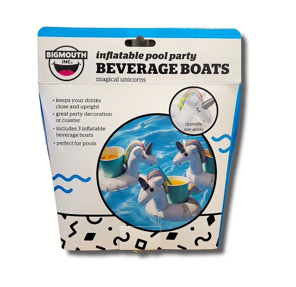 Inflatable Mini Magical Unicorn Beverage Float Boats 3pk