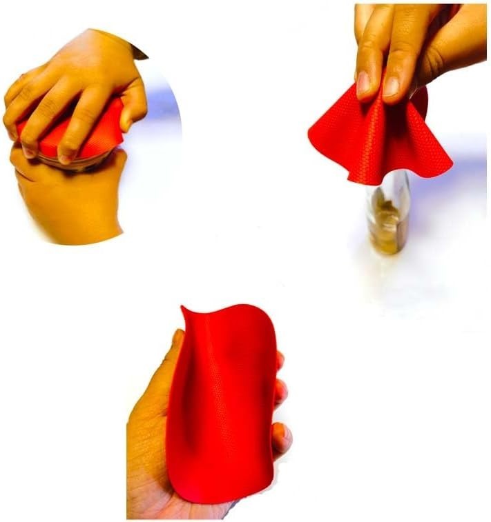 4pcs Rubber Jar Opener Bottle Gripper Non Slip Pad Multi-function Can Opener