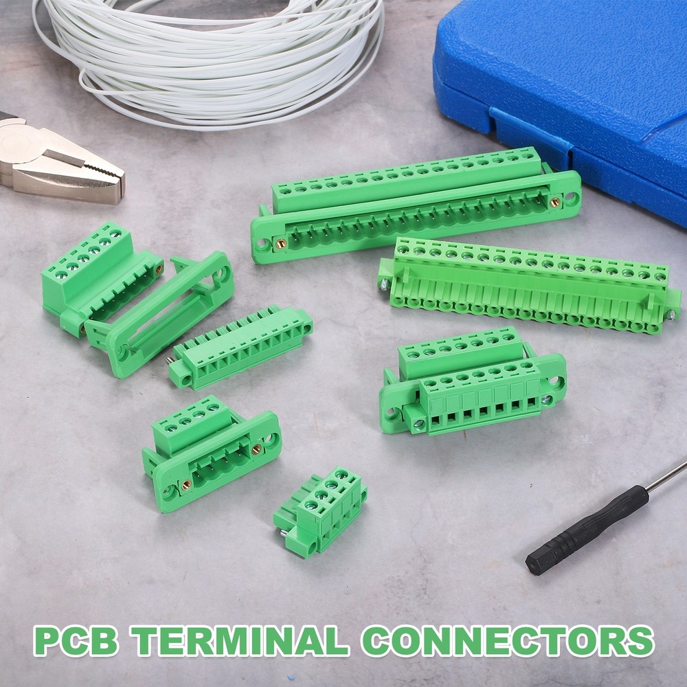 12-Pin 5.08mm Pitch Through-Wall PCB Screw Terminal Block Connectors Panel
