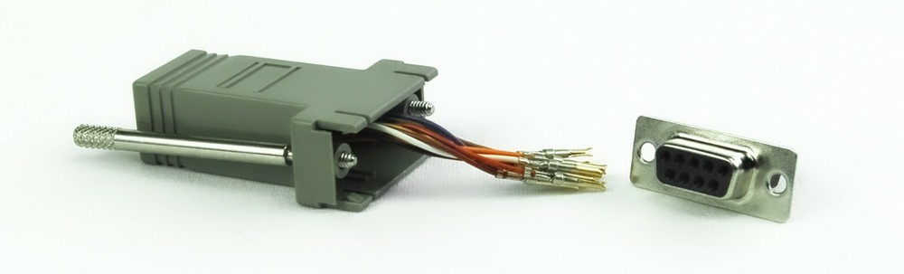 DB9 Modular Adapter w/ Thumbscrews 8P8C, grey - 10037097