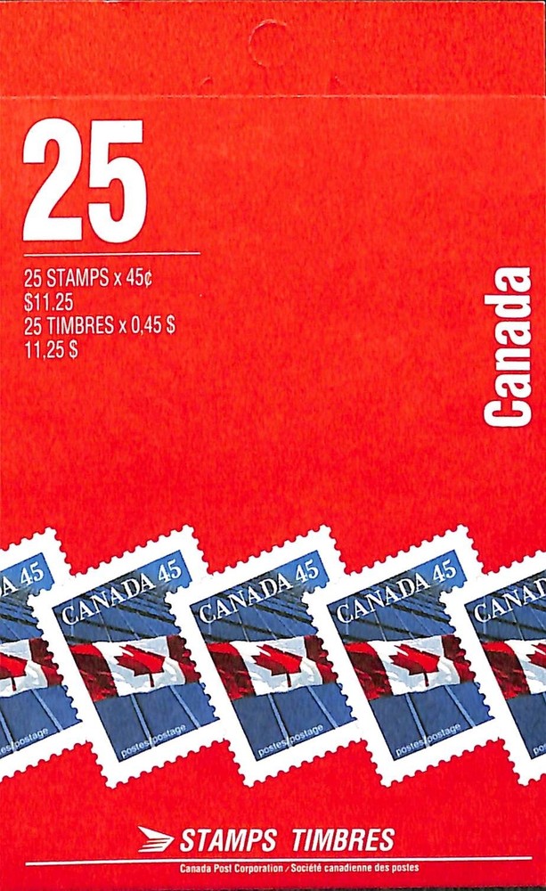 CANADA - BOOKLET BK178Bb - Open Tab - Scott 1361 - FLAG OVER BUILDING