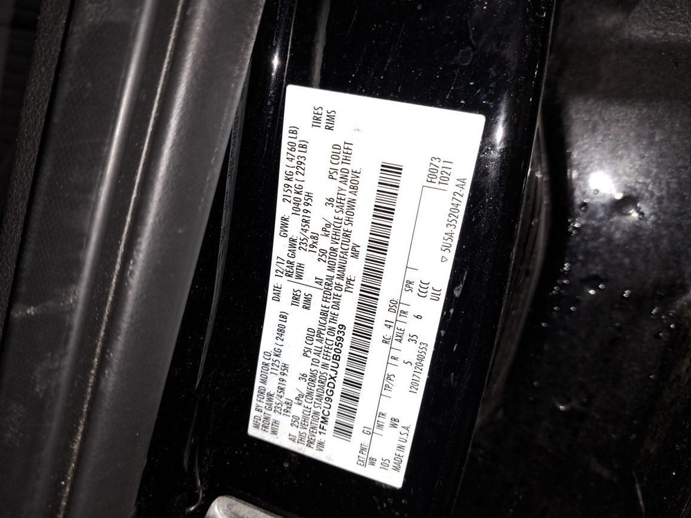 Rear 2018 Escape Camera/Projector Sku#4301312