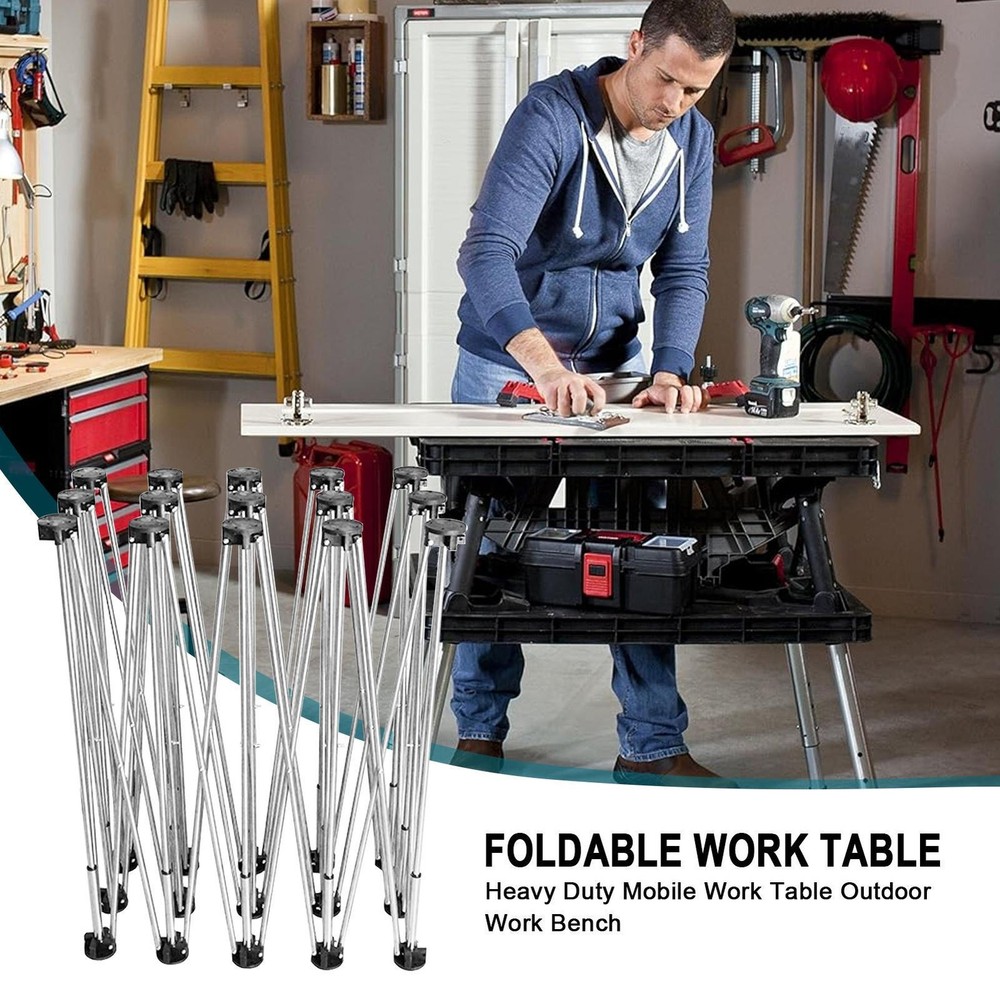 44'' Portable Workbench Collapsible Heavy Duty Folding Work Table Base