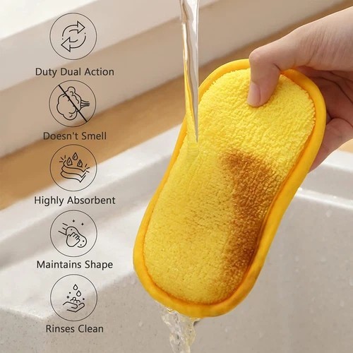 20 pk Multi purpose Scouring Pad two side kitchen microfiber sponge non scratch