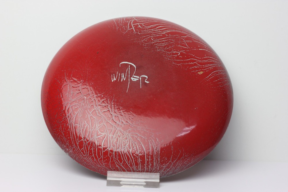 Edward Winter Abstract Enamel Dish 1930's Multicolor on Copper