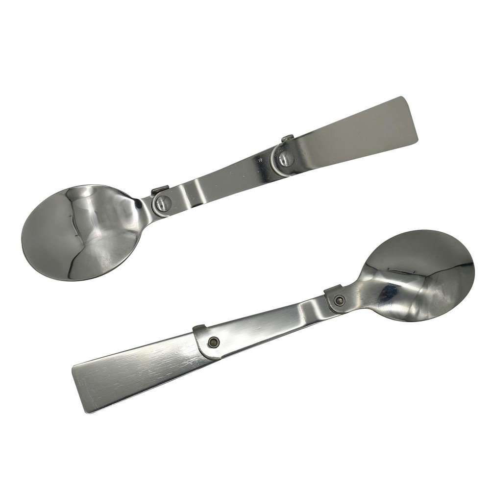 Maydahui 2 PCS Folding Spoon and Fork SUS 6.3*1.4inch, Silver