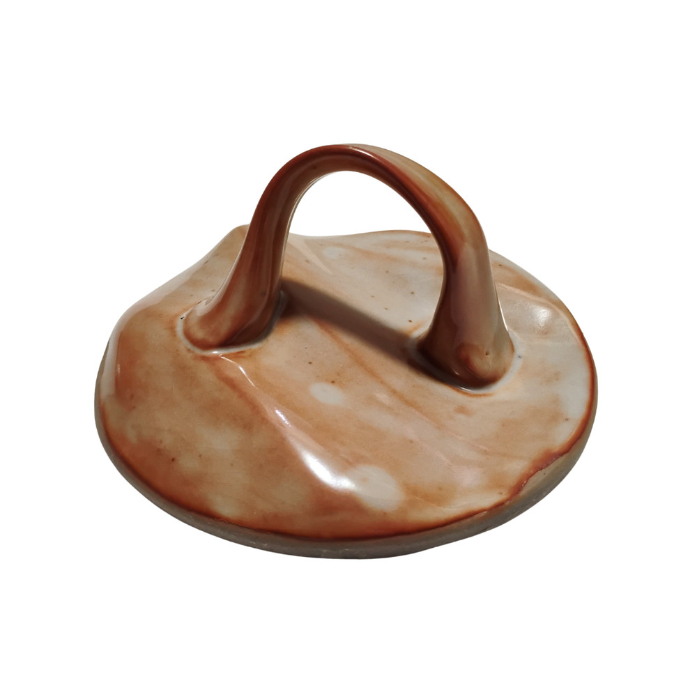 Signed Studio Pottery Lidded Canister | Gradient Peach Glaze | Handmade Ceramic