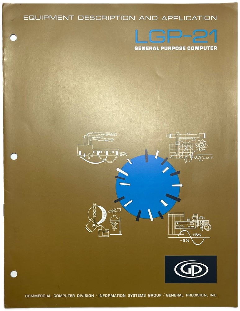 1963 GENERAL PRECISION LGP-21 ELECTRONIC TRANSISTOR COMPUTER BROCHURE BURBANK CA