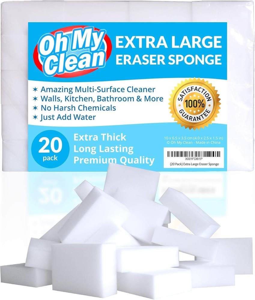 20 Pack Extra Large Eraser Sponge – Extra Thick, Long Lasting Magic Melamine ...