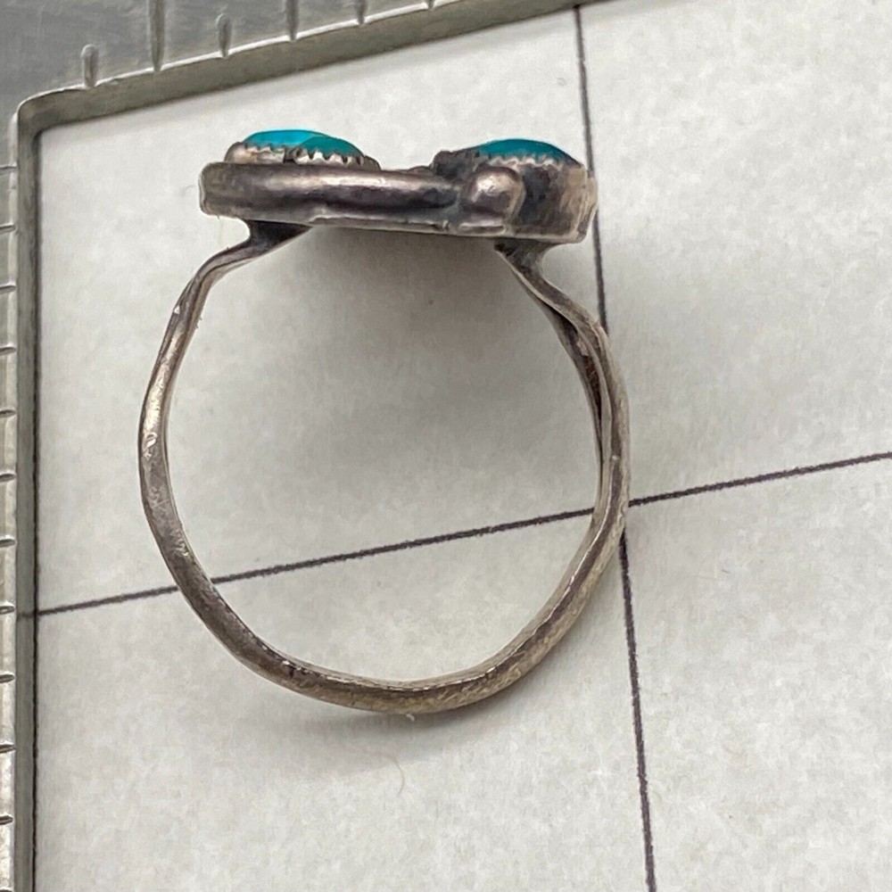 Vintage Zuni Native Turquoise Silver Ring Size 7