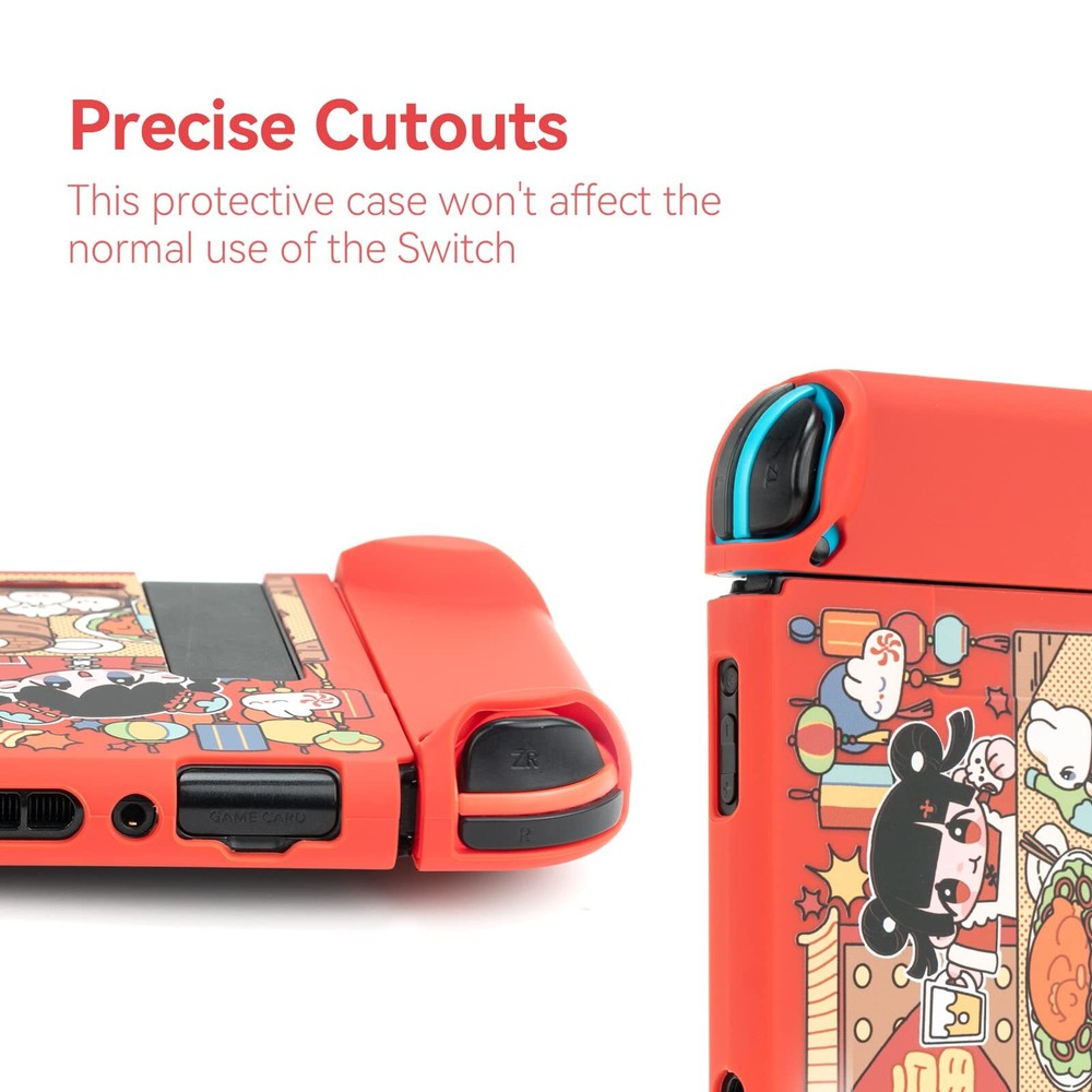 Geekshare Protective Case for Nintendo Switch Console & Joy Con Cover Christmas