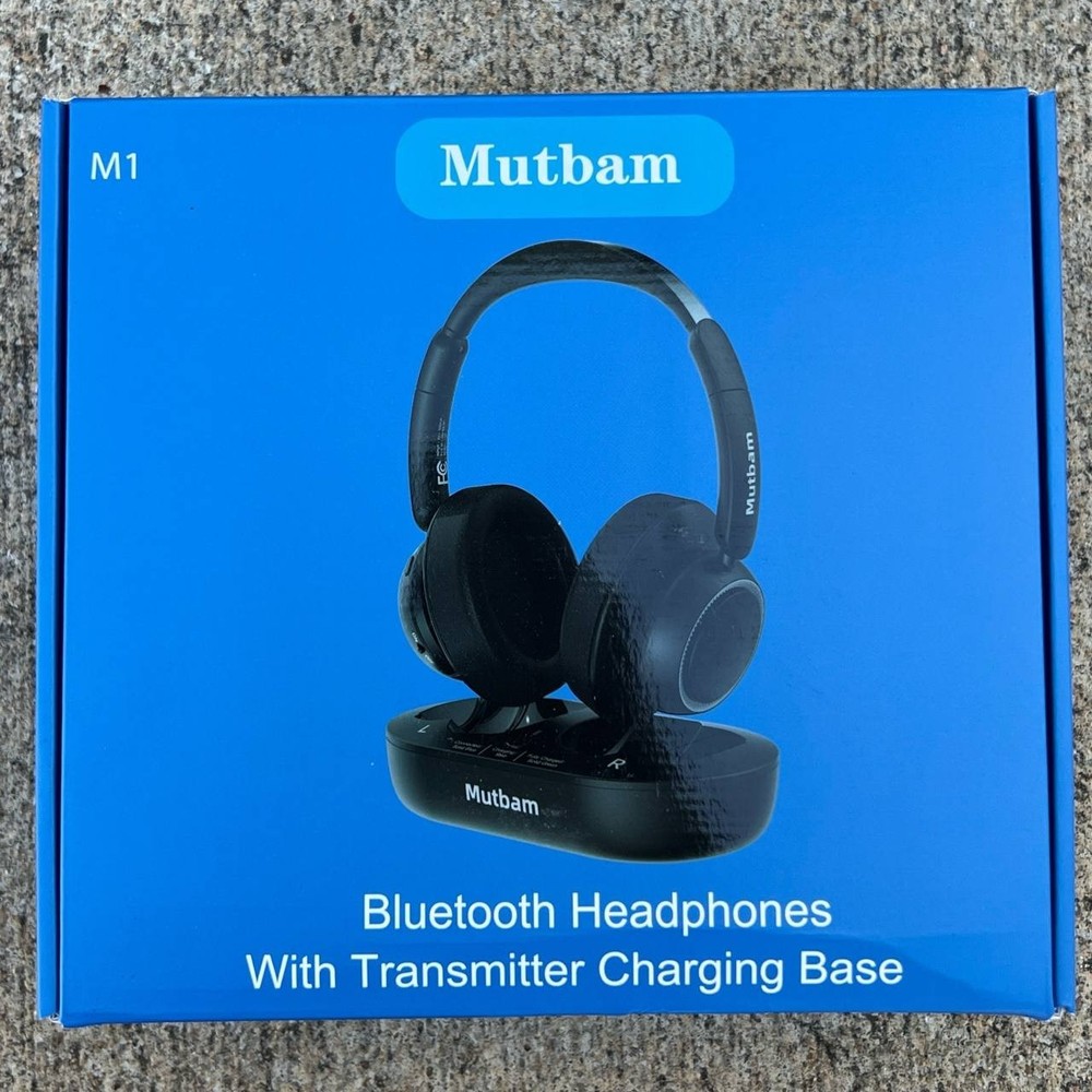 Mutbam M1 Bluetooth Wireless Headphones with Transmitter Charging Base