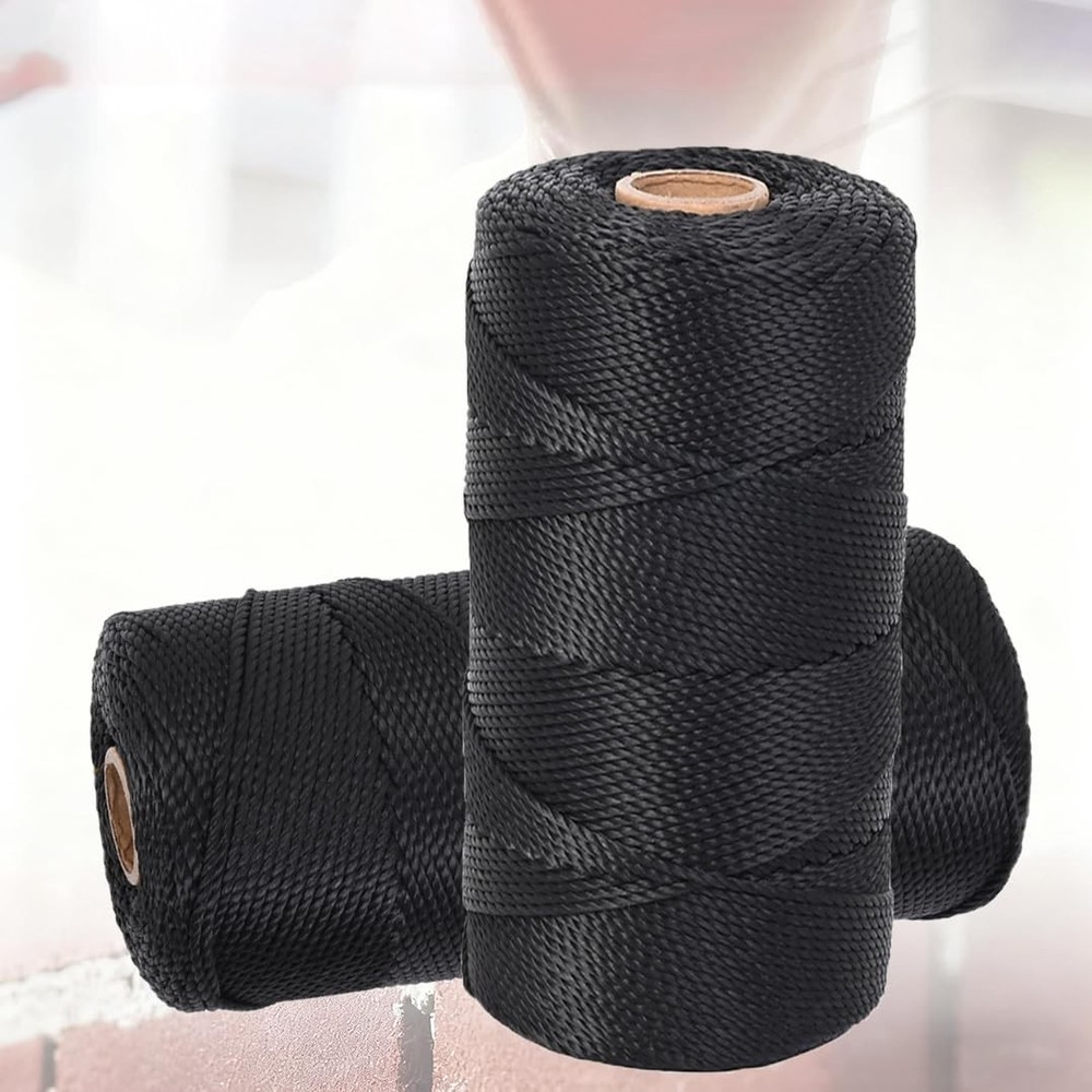 Mason Line String, 1000ft 18 UV-Resistant Black Nylon String, 1.3mm Thick Dur...