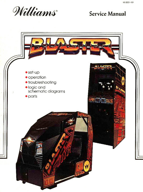 Blaster Arcade Game Operations/Service/Repair/Troubleshooting Manual Williams SD