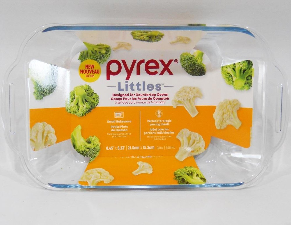 ❤️ PYREX LITTLES 28-oz Rectangular Single-Serve Glass BAKEWARE **Toaster Oven