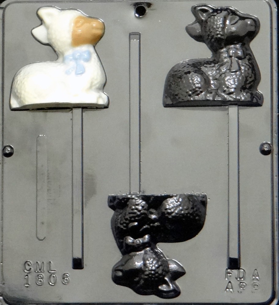 Lamb Lollipop Chocolate Candy Mold Easter  1806 NEW
