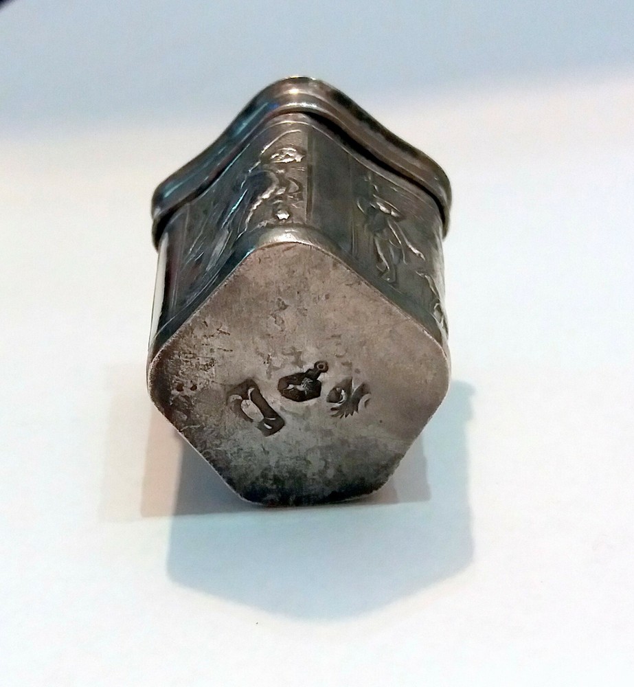 Antique Dutch Silver Box with a Cuboid Shape.