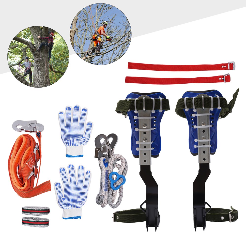 Adjustable Tree Climbing Spike Set with Safety Belt and Accessories