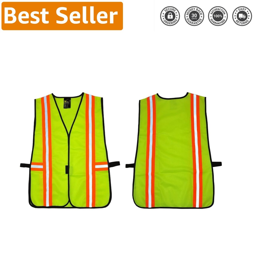 High Visibility Reflective Safety Vest ANSI Class 2 with Multi-Function Pockets