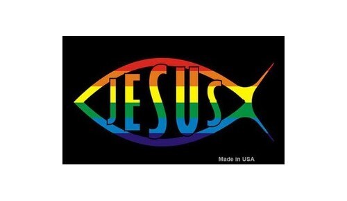Jesus Fish Rainbow License Plate
