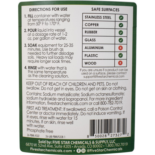 Five Star PBW Liquid Cleaner - 32 oz