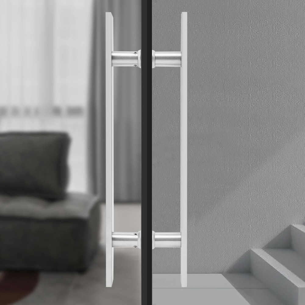 Double Sided Stainless Steel Door Handle Pair Pull Push Sliding Barn Door Handle
