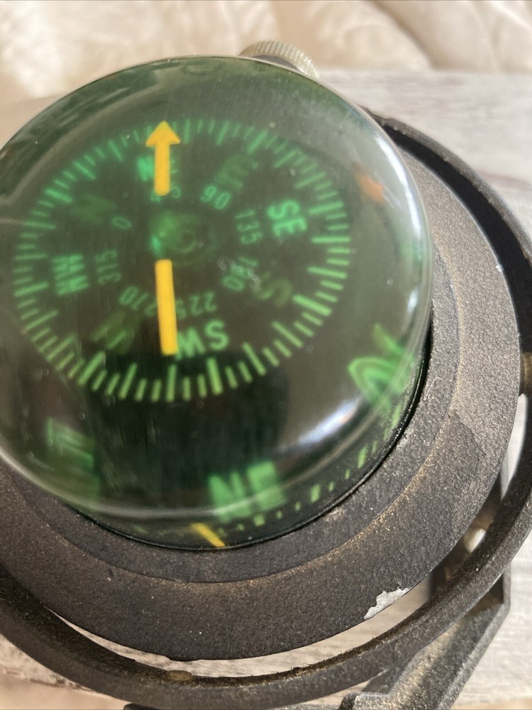 Vintage Boat Marine Compass Black Surface Mount