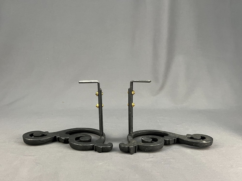 6 (3 Pairs) Cast Iron Scroll 7 3/4" Adjustable Drape Curtain Tie Hold Backs