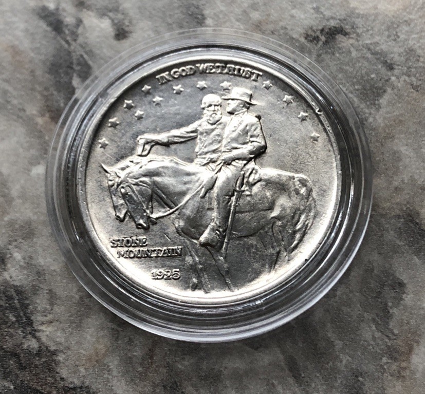 1925 Stone Mountain Silver Commemorative Half Dollar BU Condition.