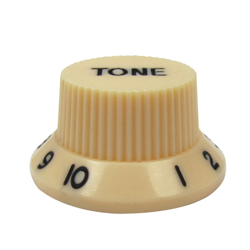 2T 2V ST Guitar Knobs Volume & Tone Control Knobs Cream with black number
