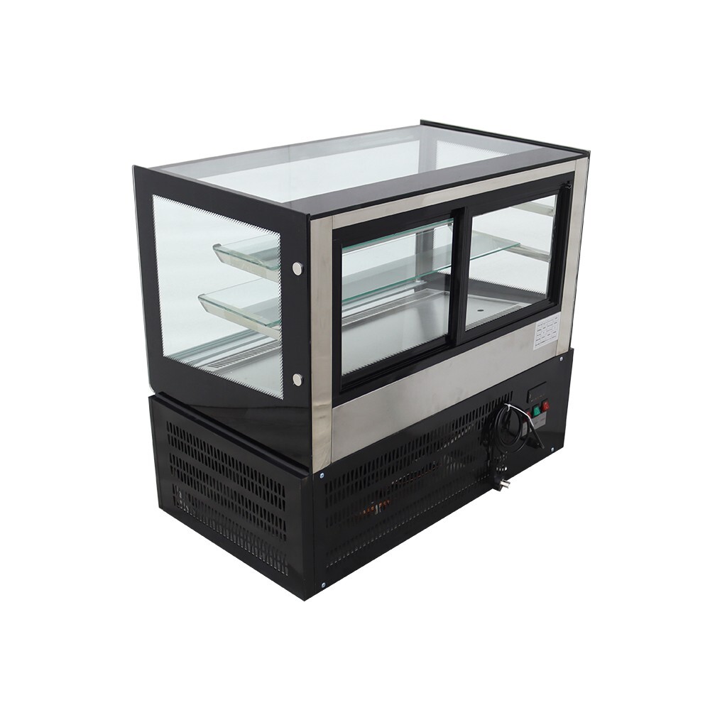 TECHTONGDA 35"Desktop Refrigerated Cake Display Cabinet 3-Layer LED Lighting220V