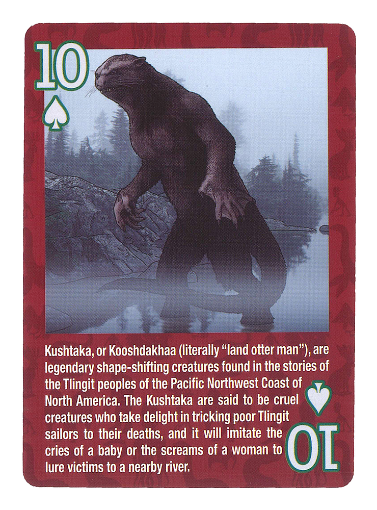 Cryptid Creatures Playing Cards Deck w/ Color Illustrations and Factoids (2024)