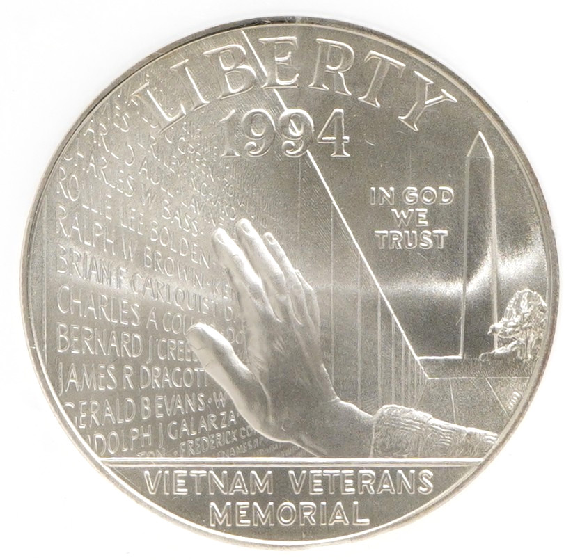1994 W U.S. Veterans Commemorative Silver Dollar NGC MS-69