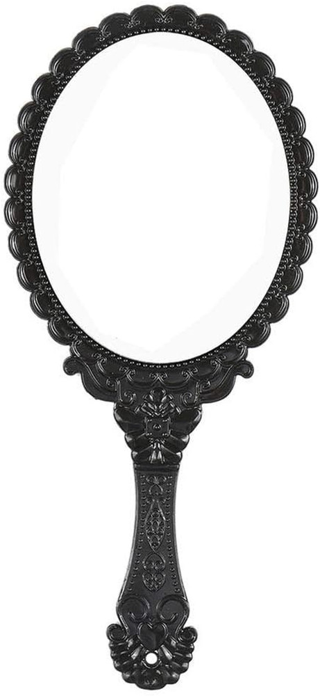 Vintage Handheld Mirror Small Hand Held Mirror with Handle Vanity Black